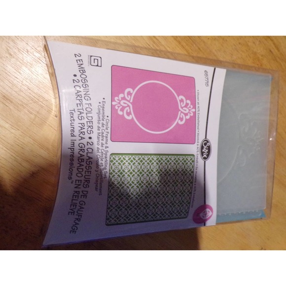 Sizzix Embossing Folders Circle Frame & Sparkling Set #657715 - Picture 1 of 4